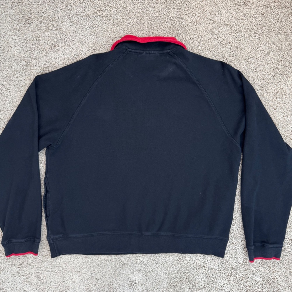 Grant Thomas Pullover Mens L 1/4 Zip Black and Red Cotton Sweatshirt Top Read - Picture 11 of 11